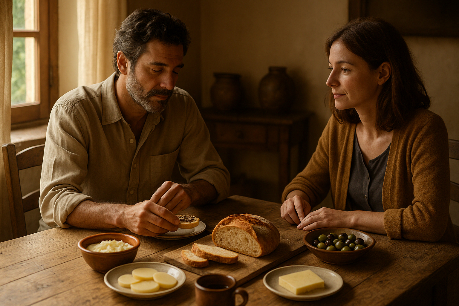 Ein einfaches Mahl bei Verwandten für André und Marta