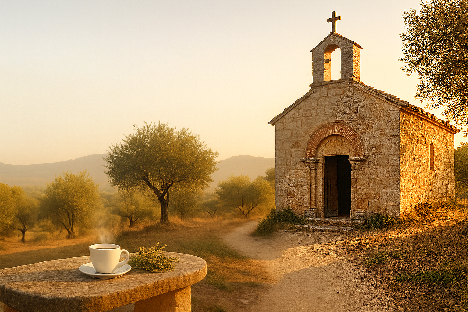 Die Kapelle von Sanluz de Montarroyo im romanischen Stil
